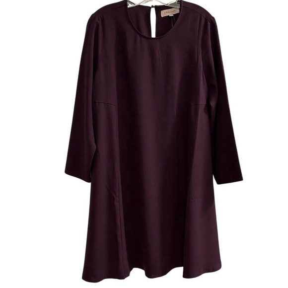 Philosophy Women's Long Sleeve Maroon Knee Length Shift Dress Size L - Picture 1 of 12